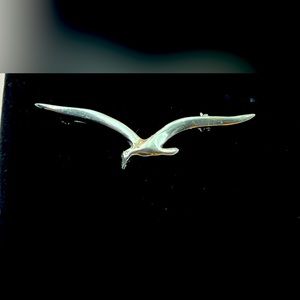Vintage Silver Bird Brooch Pin,  Mid-Century Figural Jewelry, 4.5 g